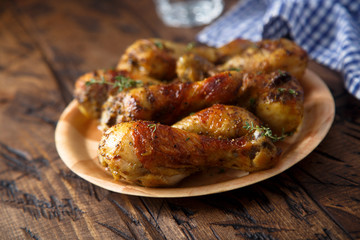 Roasted chicken drumsticks