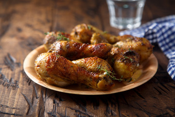 Roasted chicken drumsticks