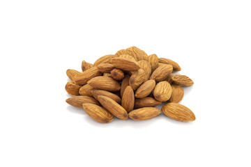 almonds isolated on white background