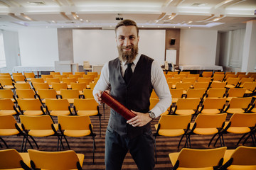 Handsome young bearded graduated student - Powered by Adobe