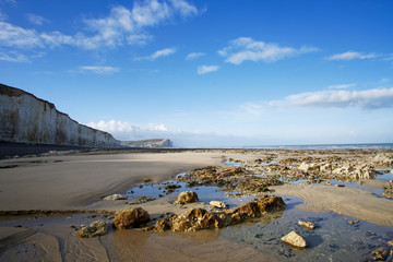 Fototapeta na wymiar beach of Criel-plage in Normandy coast