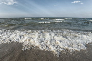 Sea sand sky and summer day. Beautiful tropical beach. Beautiful beach and tropical sea. Seacoast