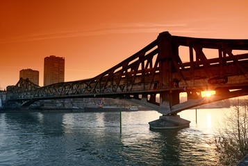 Fototapeta na wymiar industrial bridge in ivry sur Seine near Paris city