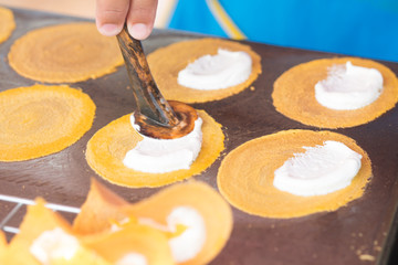 Thai Traditional Snack and Dessert Thai Crispy Pancake