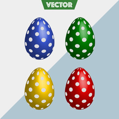 Colorful 3D Vector Easter Eggs dots