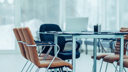 Desk Manager of the company before the working meeting.
