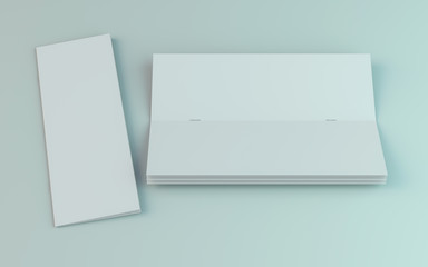 Blank brochure, magazine, booklet mockup isolated on white background. 3D