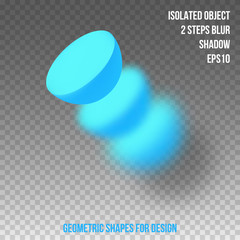 Geometric element for design. Isolated object with blur and shadow. 3D vector.