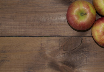 Apples on a wooden background. Proper diet. Healthy diet. Vegetarianism. Proper Breakfast. The right snack.