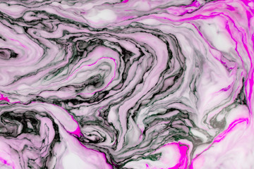 Obraz premium Beautiful abstract painting is a painting technique Ebru .Turkish Ebru style on the water with acrylic paints wring wave.Stylish combination of luxury.Contemporary art marble liquid texture