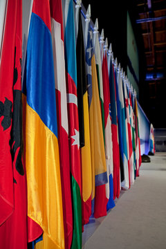 Flags during the  NATO Parliamentary Assembly