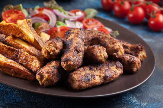 Kebapche or cevapcici, balkan minced meat kebab