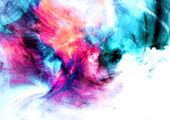 Helle künstlerische Spritzer. Abstrakte schöne mehrfarbige Farbtextur mit Lichteffekt. Moderner futuristischer Farbhintergrund. Fraktale Grafik für kreatives Grafikdesign © Alena