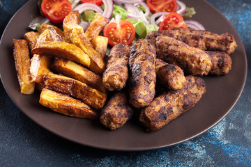 Kebapche or cevapcici, balkan minced meat kebab
