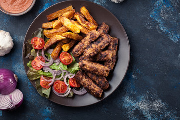 Kebapche or cevapcici, balkan minced meat kebab