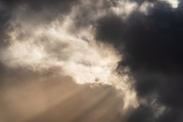 clouds with beam of light