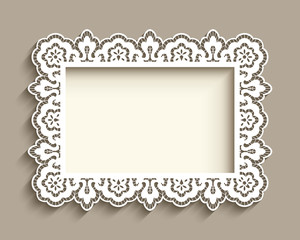 Rectangle frame with lace border pattern