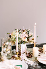  serving of a romantic winter dinner