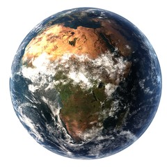 earth with white background