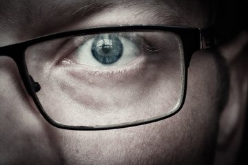 Man eye closeup.