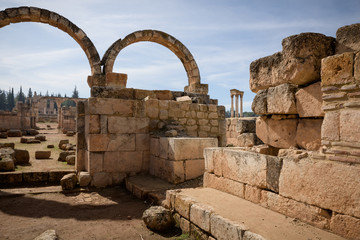 Anjar roman and Umayyad ruins in Beqaa, Lebanon