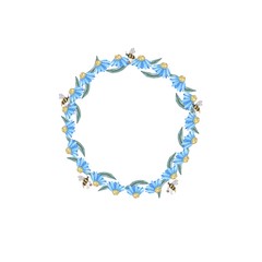 Watercolor wreath of flowers. Hand-drawn watercolor in a naturalistic style. Suitable for decorative design printing and wedding decor