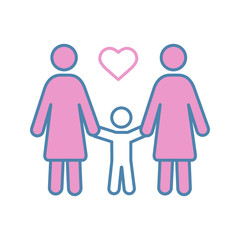 Lesbian family color icon