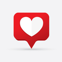 Like Icon, Counter Notification Icon, Heart Icon, Social Media, illustration, EPS 10