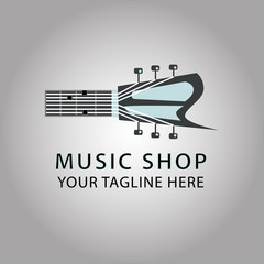 guitar vector logo illustration, Chord G