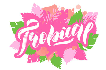 Handwritten Brush lettering composition of Summer 