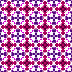Fototapeta na wymiar Vector violet, purple and cherry seamless background pattern with (figures, forms, rhombuses).