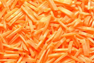 Texture of sliced bright and ripe carrots. Close-up