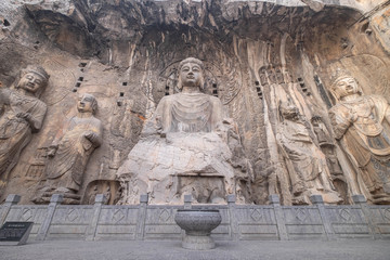 Chinese Buddhist monument Longmen Grottoes.