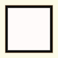 Black brown frame mockup near white painted wall. Empty frame mock up for presentation design. Template framing for modern art.