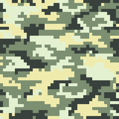 Digital pixel camouflage. Seamless background. Vector graphics.