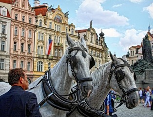 Fototapeta premium Old town square in the center of Prague, Czech Republic