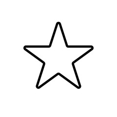 Obraz premium Vector image of a flat, linear star icon. Isolated star on a white background