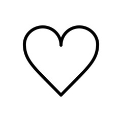 Vector image of a flat, linear heart icon. Isolated heart on a white background