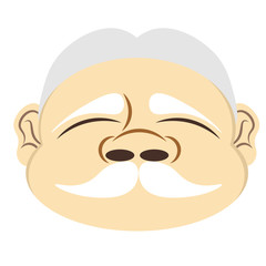 The face of an elderly man. Vector illustration.