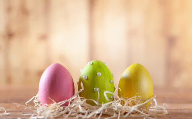 Easter composition with colorful Easter eggs.