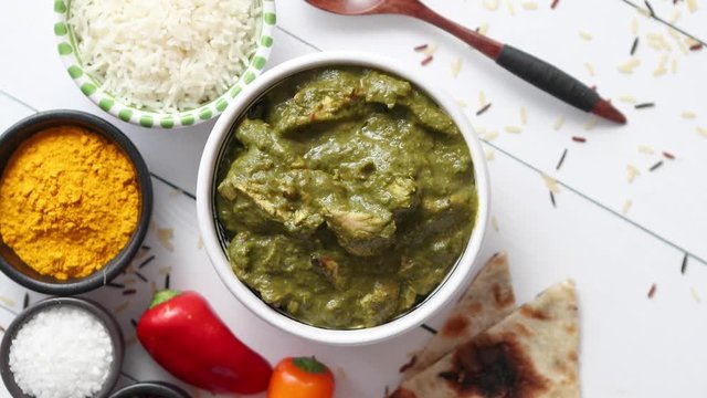 Traditional South Indian Korai Chicken Curry with Mint and Coriander