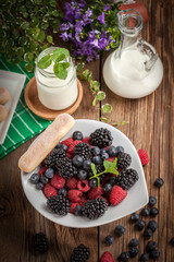 Mix of berries in a bowl.