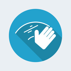Hand in the gesture of cleaning