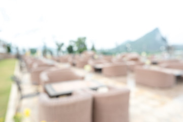 Blur image of outdoor restaurant.