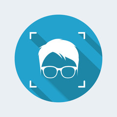 Identification of face with glasses