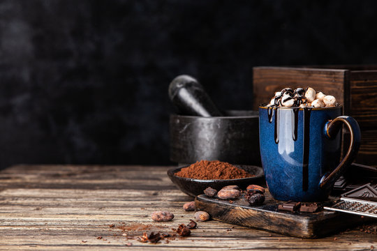 Cup of hot chocolate with marshmallows