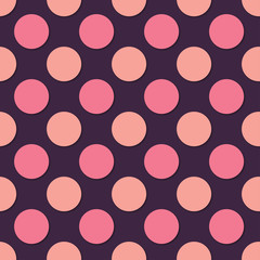 Polka dots seamless pattern. 3d vector background. Retro style print.