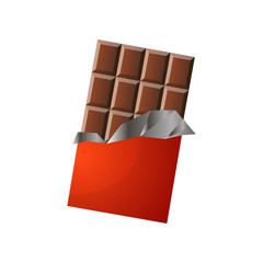 Big sized bar of milk chocolate in red packaging