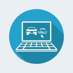 Web connected car icon