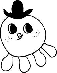 cute octopus with hat tropical sea animal vector illustration